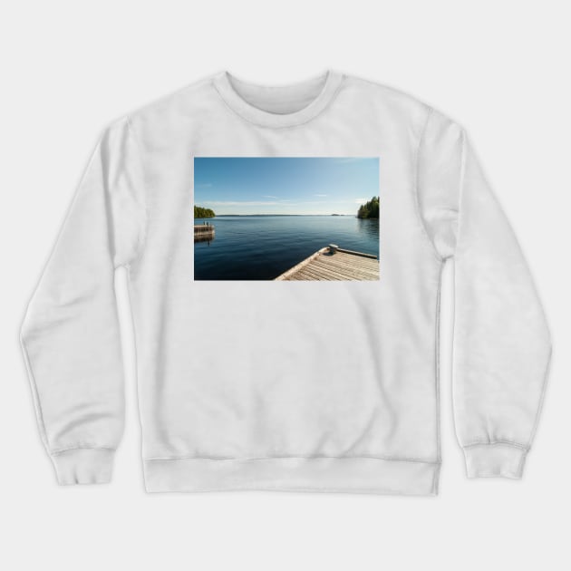 Sunny Day at the Dock Crewneck Sweatshirt by iluphoto